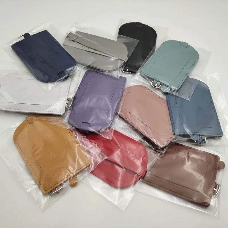 Custom Logo Real Sublimation Blank Genuine Sublimated Vegan Travel Name Pu Leather Luggage Bag Tag Customize Bulk Promotional