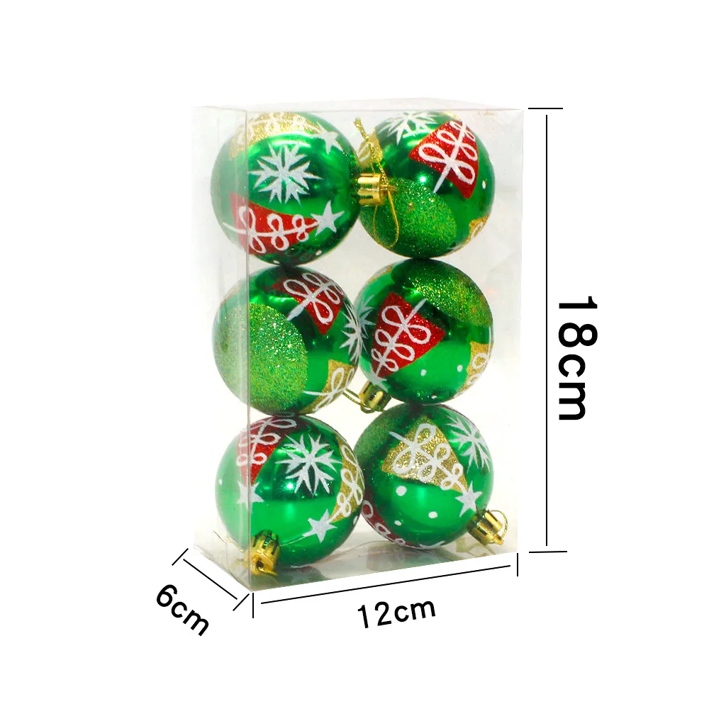 Wholesale price 6cm plastic ball ornament painted transparent christmas ball decoration