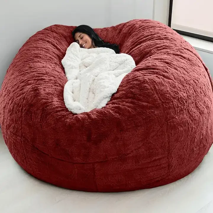 Factory Custom Made Giant Sofa Bean Bag Bed Soft Comfortable Giant Round Circular Sofa Bed