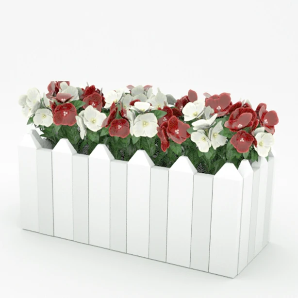 sam-uk Easy to assemble PVC white plastic rectangle planting vegetables flower trellis with balcony planter boxes large outdoor