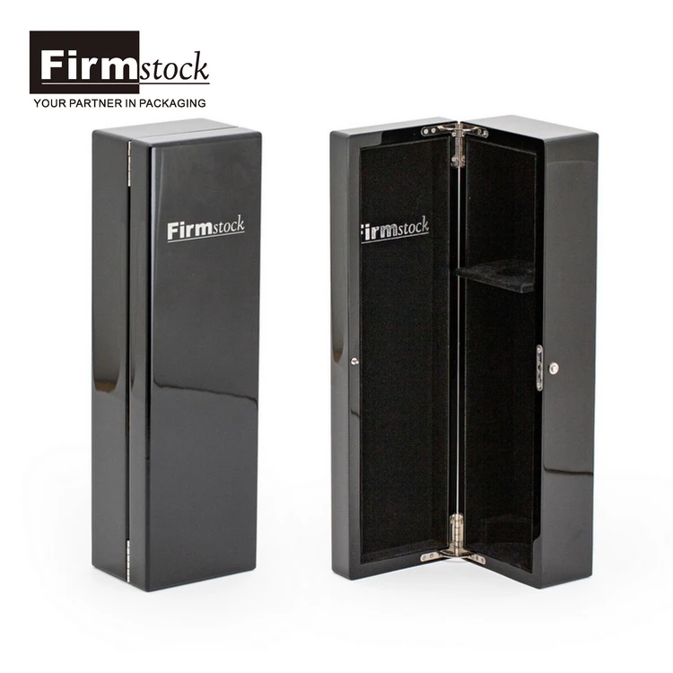 Luxury Gift Set Wood Package Glass Black MDF Boxes Lacquer Wine Wooden Box