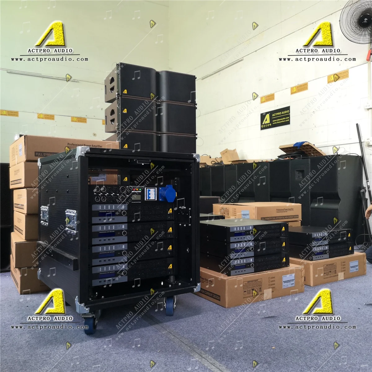 LA8 AMP Rack  4 Channel 1500W LA8 Amplifier KR208+SB18+LA8 RAK