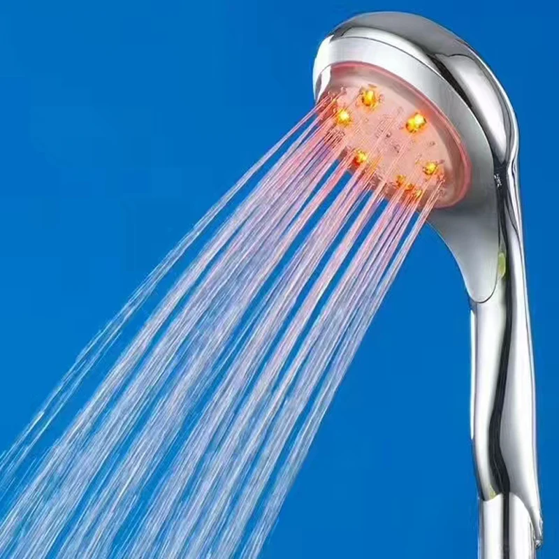 hot selling cixi plastic toilet hydroelectric power without battery 3 colors change led handheld shower