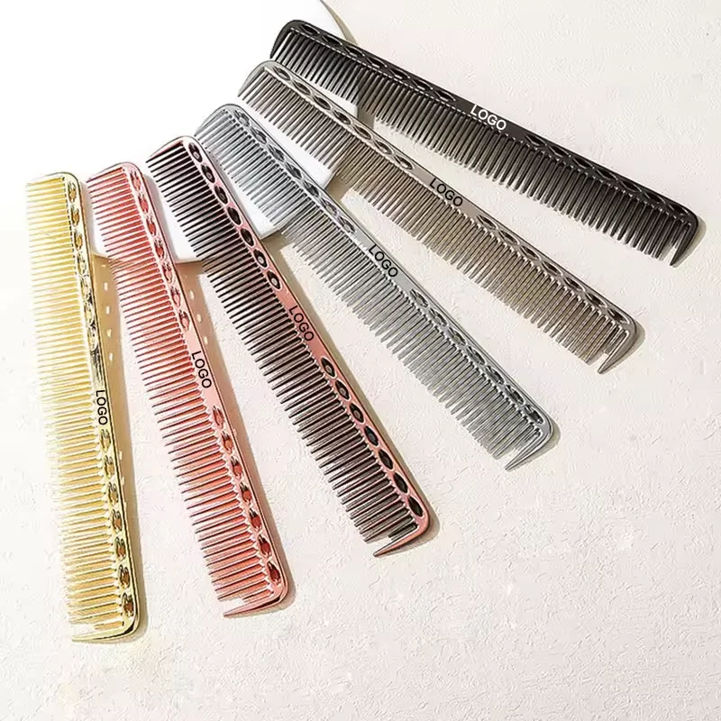 Long and Short Heat Resistant Salon Barber Aluminum Metal Hairdressing Haircut Comb For Hair Styling