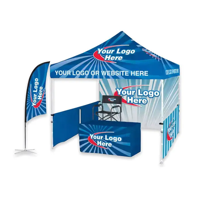 High Quality Heavy Duty Aluminum with Table Cloth and Flags  Advertising Folding 300D 600D  Waterproof Custom Canopy Tent 10 x10
