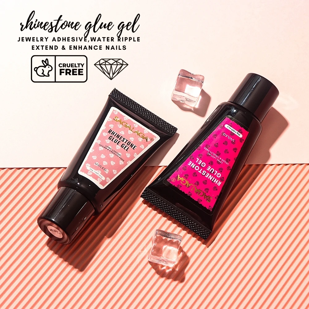 NO Wipe Nail Rhinestone Glue Gel For Super Strong Adhesive Nails Glue Gel 3D DIY Decorations