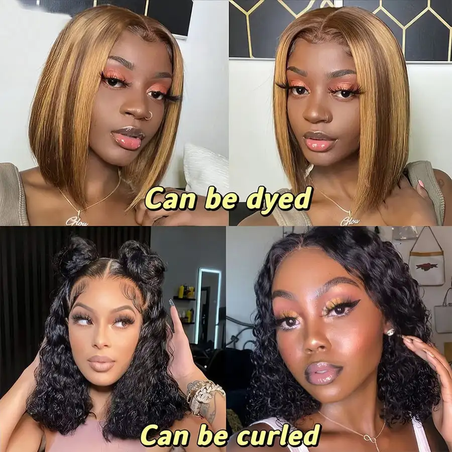 12 14 16 Inch Unprocessed Raw Natural Black Brazilian Short Straight Bob Wigs Human Hair Lace Front Peruvian Bob Lace Front Wig