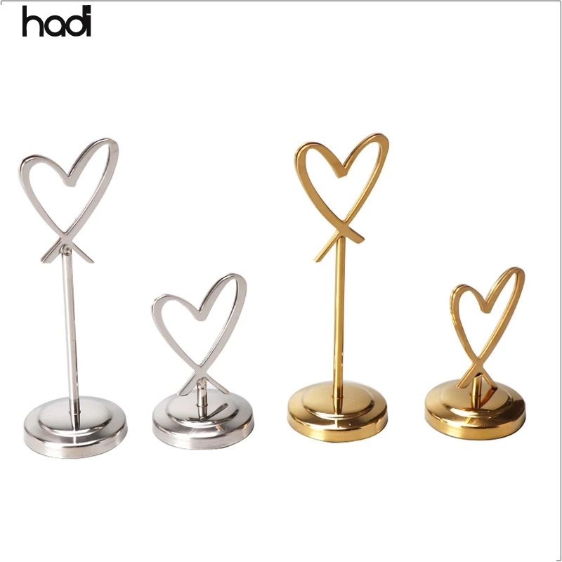 High Quality Modern Gold U-Shaped Stainless Steel Card Buffet Tag Holder for Wedding Parties and Hotel Table Number Stands Sale