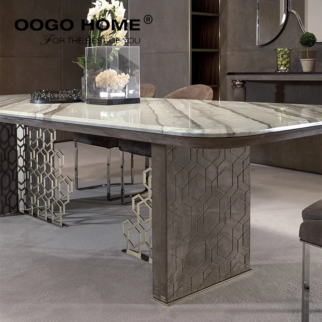 
New design stainless steel frame dining table furniture 