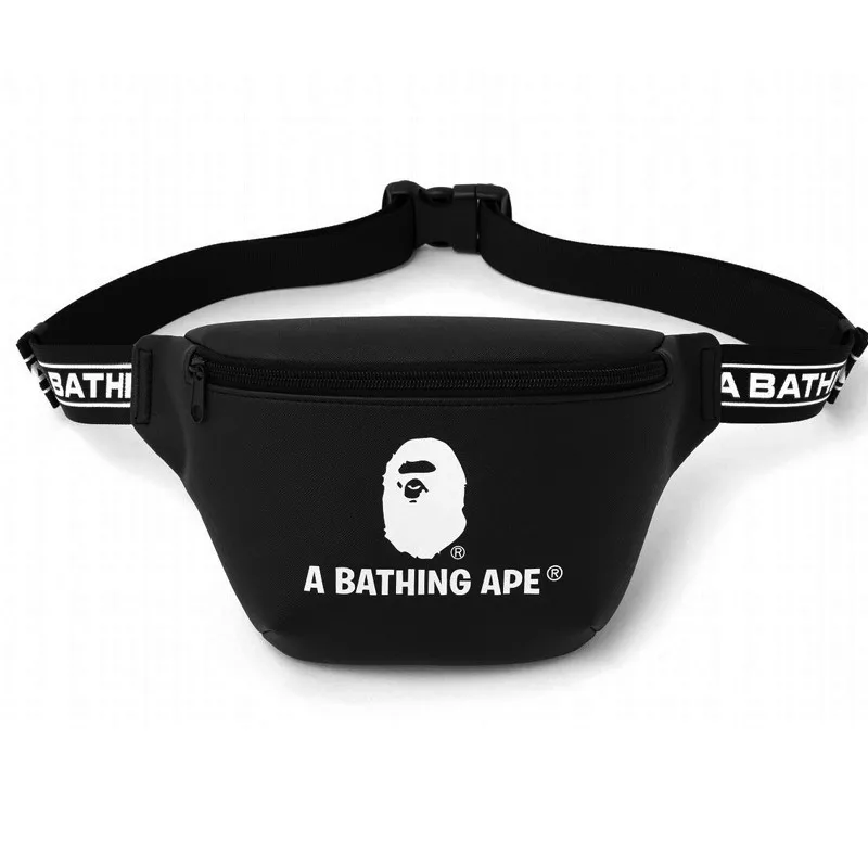 Bapes Black Camouflage Waist Bag Men Women Portable Travel Hip Hop Outdoor Sports Chest Men Shoulder Bag