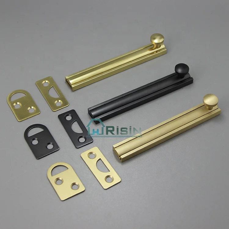Матовый черный или полированный латунный дверной задвижной болт