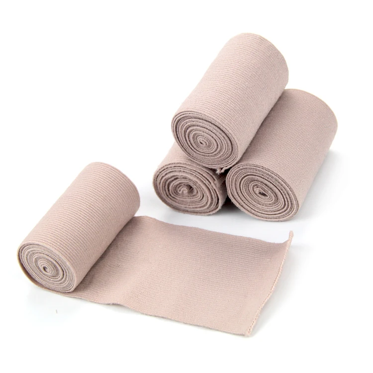 Customized Sizes Sterile and Non-sterile Cotton Elastic Crepe Bandage with Clips