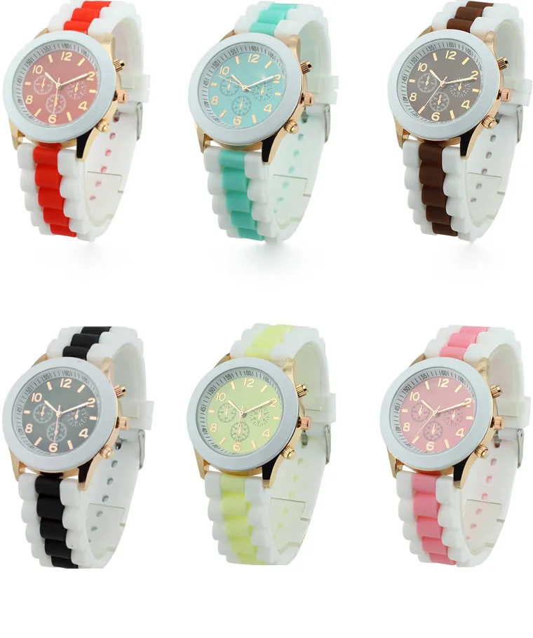 New arrival 12 colors Ladies Watch ,Classic Geneva Silicone Jelly watches for women and men