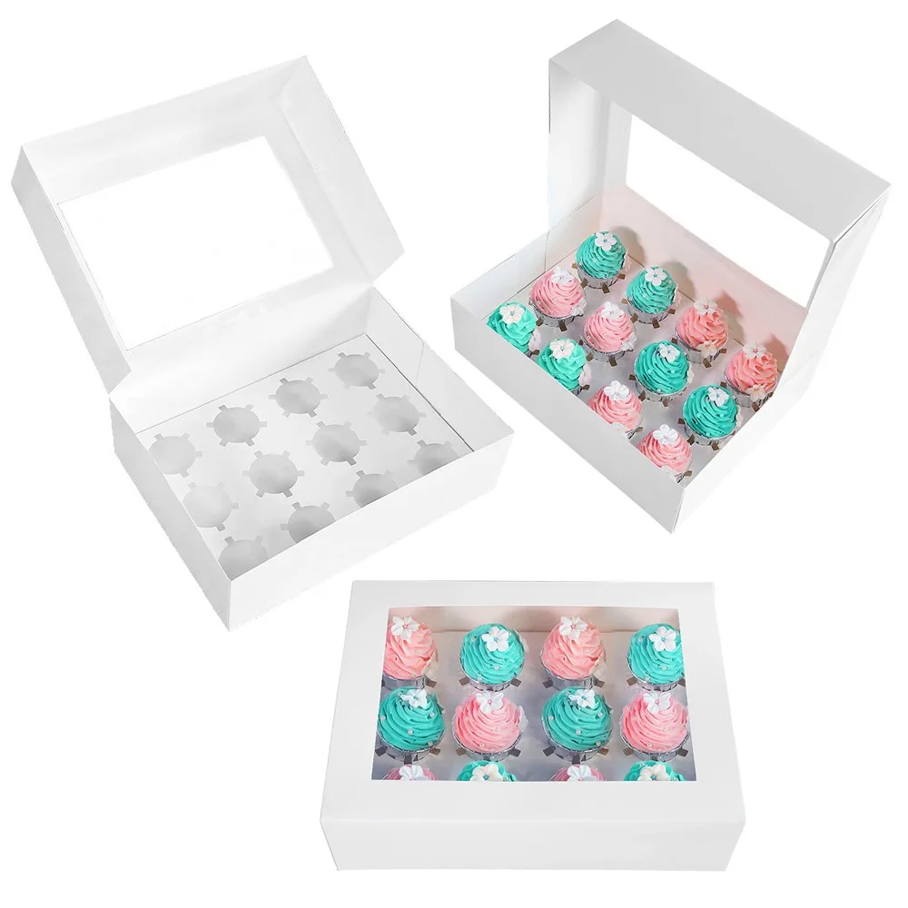 New transparent cupcake box Muffin cup cupcake packaging west point box wholesale valentines cupcake boxes