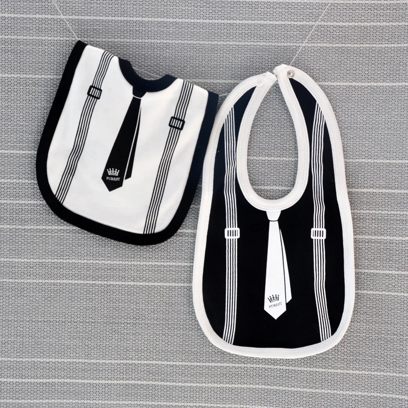 New Arrival Factory Supplied  Boutique Cotton Gentleman Baby Boy Bibs