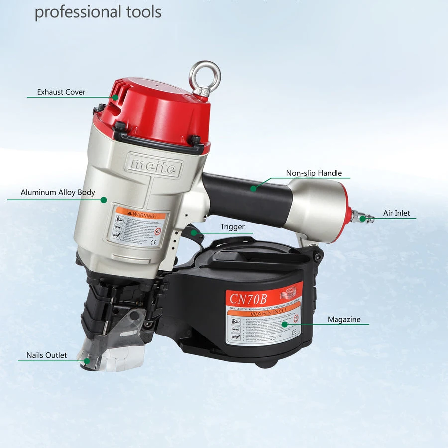 Meite Nail Gun Industrial Coil Nailer CN70 CN70B