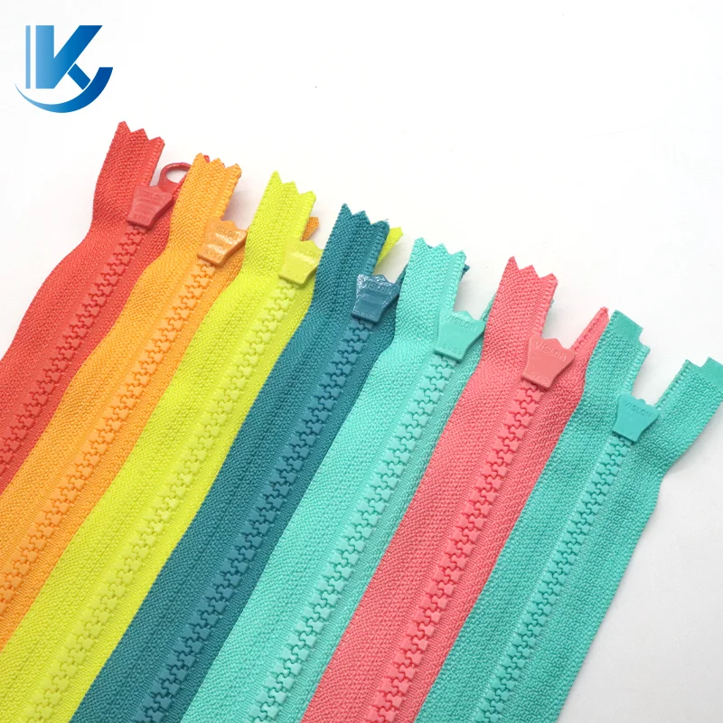 Factory Wholesale teeth resin plastic vislon zipper custom plastic zipper open-end close end resin zipper for jacket hoodie