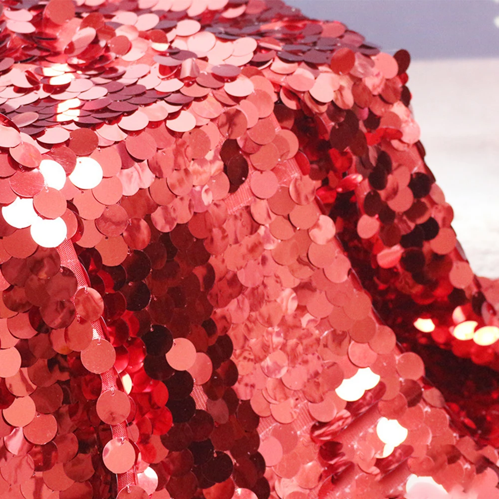 Custom Made Fantasy Color Embroidered Evening Dresses Bridal Elastic Tulle Large 18mm Colorful Purple Sequin Fabric