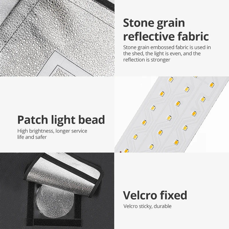 Customized 60cm 40W Photo Box LED Photo Studio Light Tent  softbox with PVC Backgrounds Portable Foldable Photo Studio Box