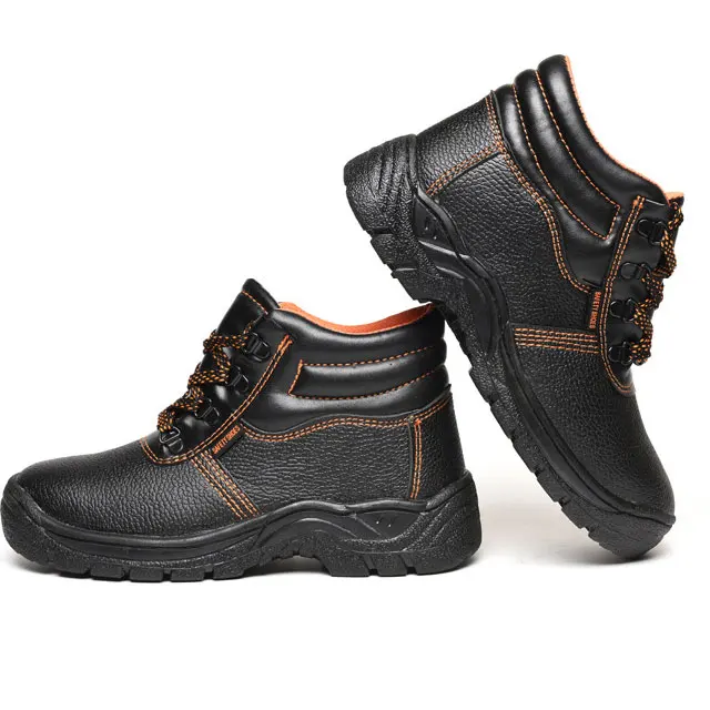 Factory Men Anti-Smashing Safety Boots with Steel Toe Anti Oil and Acid & Alkali Industrial Protective Shoes