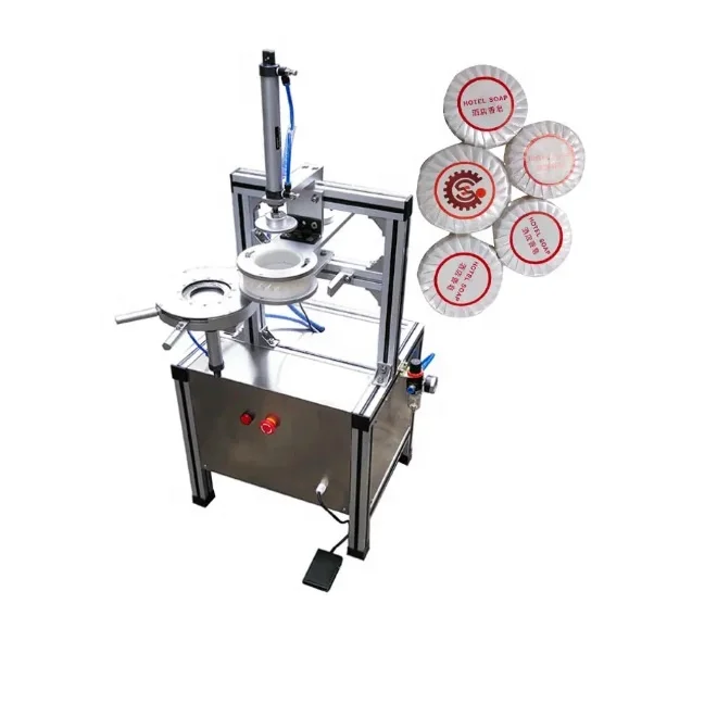 Semi Automatic shrink Wrap Machine Round Hotel Round Toilet Bar Soap Pleat Wrapping Packing Machine