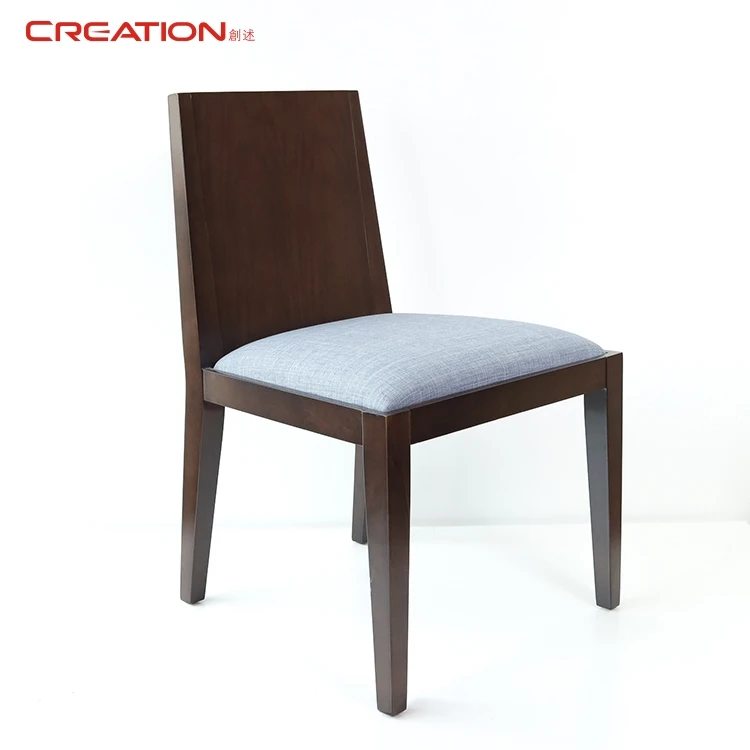 Creation Hotel Furniture Arabia Popular Style Dubai Resort Walnut Solid Wood Upholstery Modern Wedding Dining Chair For Hotel