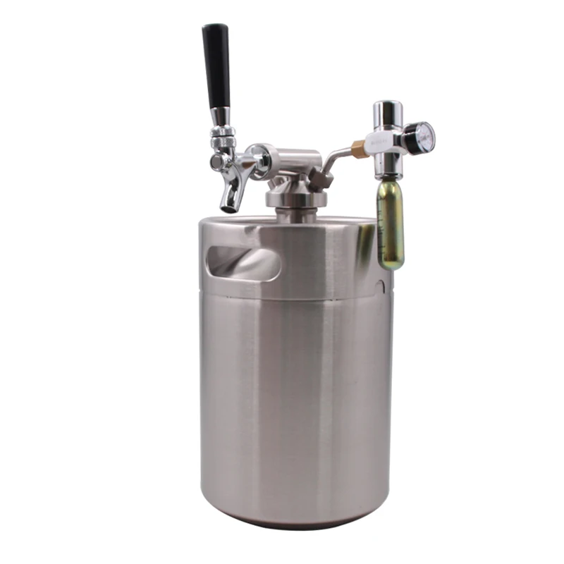 Factory outlet 304 ss beer tap twist-tube spear dispenser equiment system 2 litre beer keg dispenser keg kit with co2 regulator