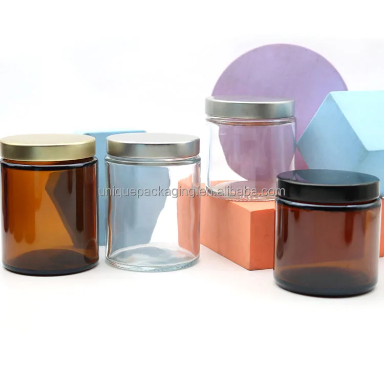 2oz 4oz black glass jars with lids black matte glass bottle smell proof jar dark color