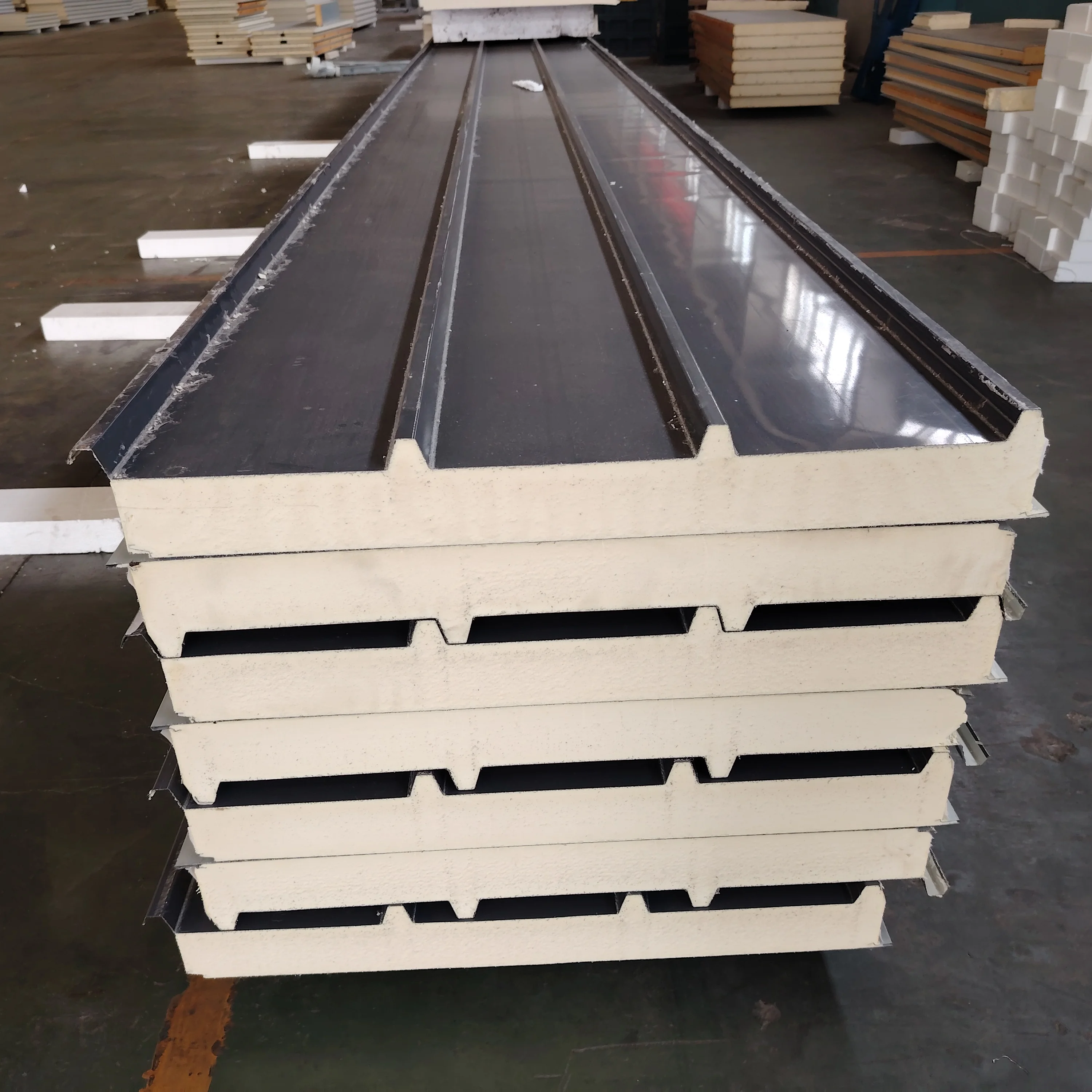 Soundproof Insulated metal PIR wall pu roof panel poliuretan polyurethane sandwich panel cold room panels