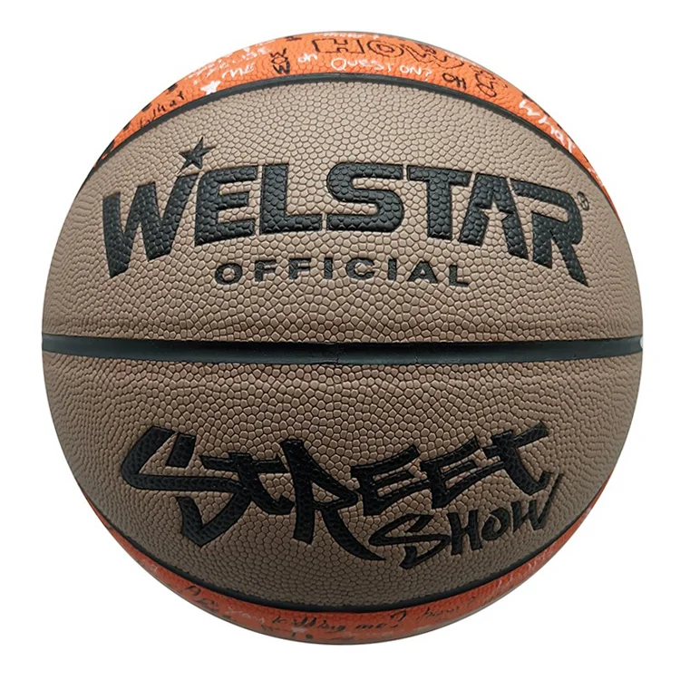Official Size 7 Basketball Laminated Basketball with Logo Basketball Training PU Customized Butyl Bladder/rubber Bladder Welstar