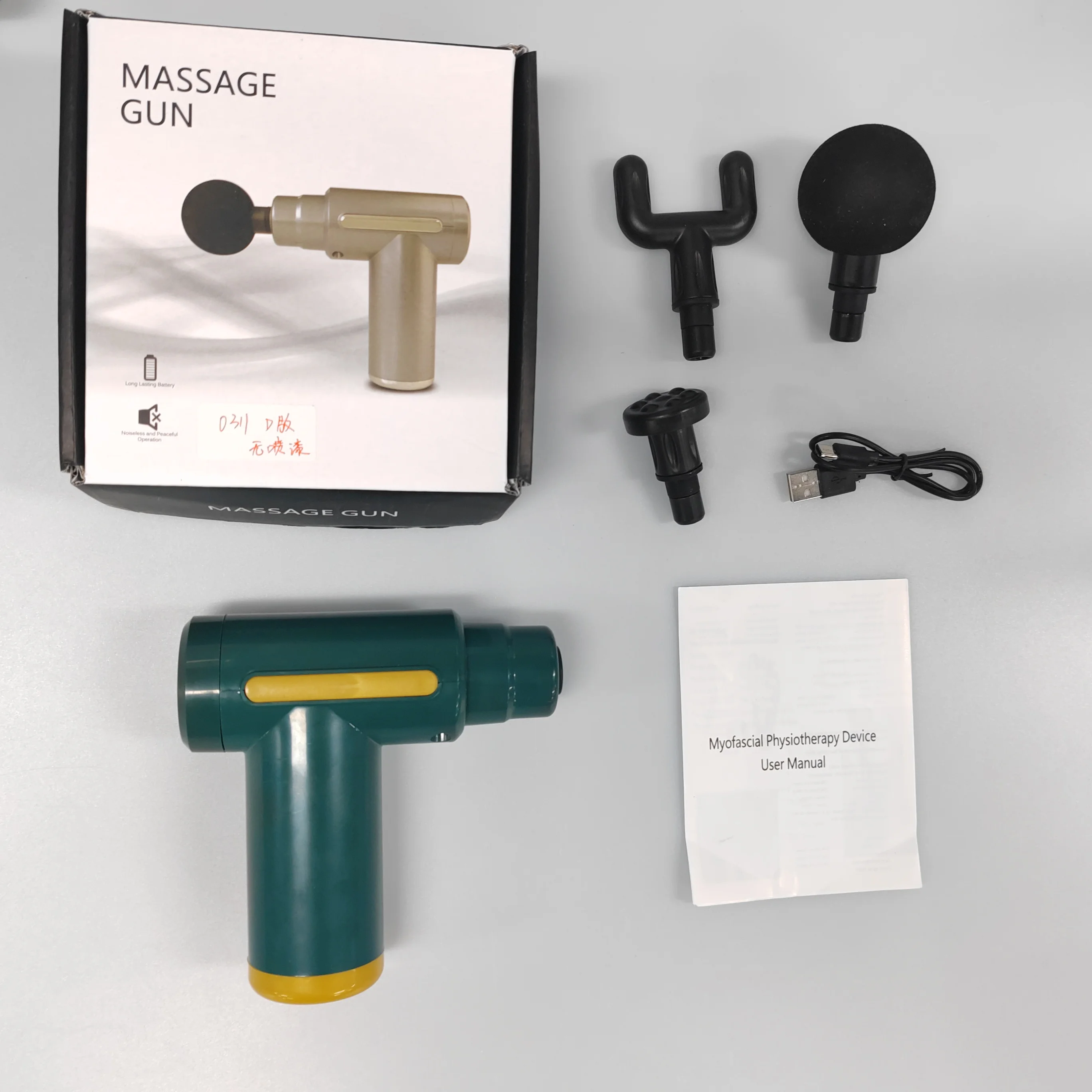 muscle massage gun handheld electric 4 head portable fascia gun massage pistol deep tissue vibration body mini massage gun