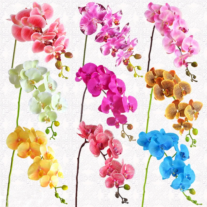 Artificial flowers factory supply bulk real natural touch butterfly orchids wholesale wedding decoration flowers