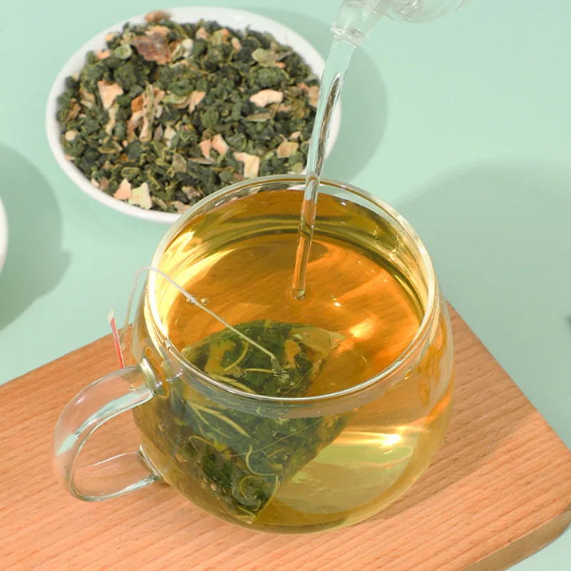Mulberry Leaf Double Melon Flavor Health Tea in Triangle Bag Balsam Pear Wax Gourd Skin Box Cup Packaging Special Flower Tea
