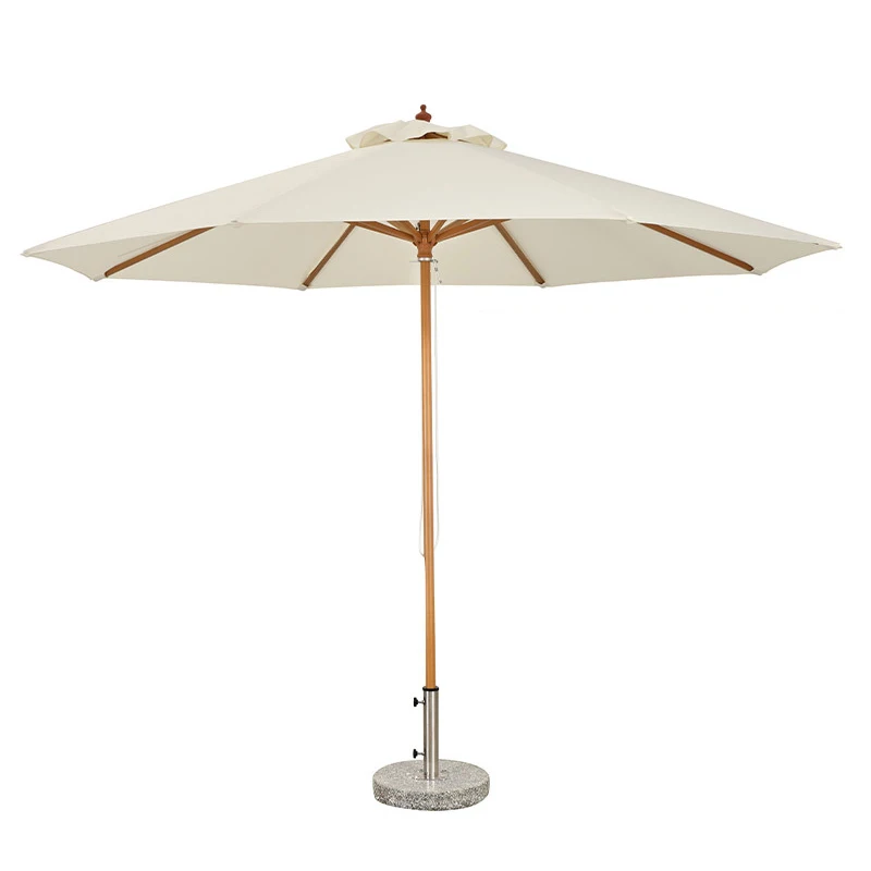 Glamping swimming pool umbrella garden luxury parasol teak wood umbrella outdoor patio umbrella and base