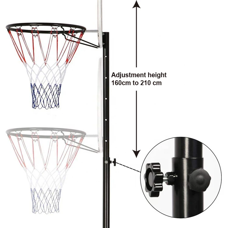 
PC Backboard PE Frame Steel Pole professional adjustable portable target basketball hoop 