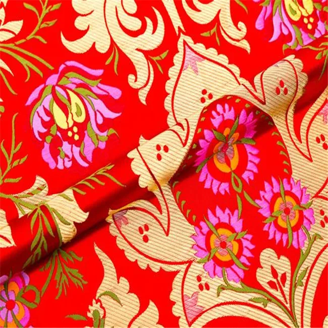 Discount Price Chinese Tibetan Style Brocade Pattern Luxury Gorgeous Design Jacquard Polyester Fabric for Apparel