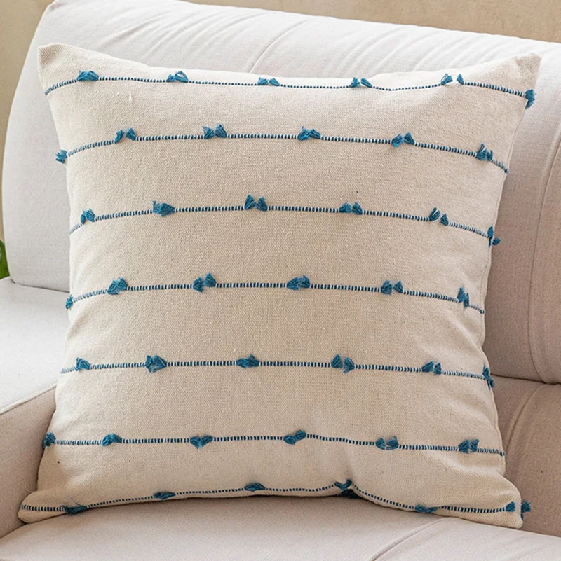 Farmhouse Pillow Covers 18x18, Modern Throw Striped Grey And Gold Pillow Cushion Covers