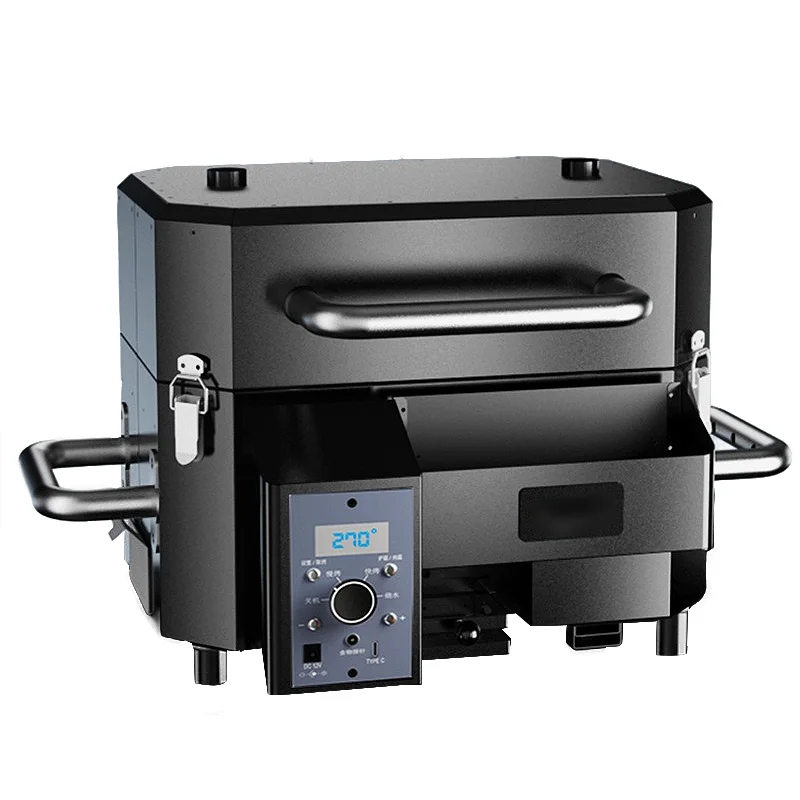 Lar Cooking Area Offset  Particulate carbon BBQ Grill Barbecue Smoker with Excellent Cooking Space