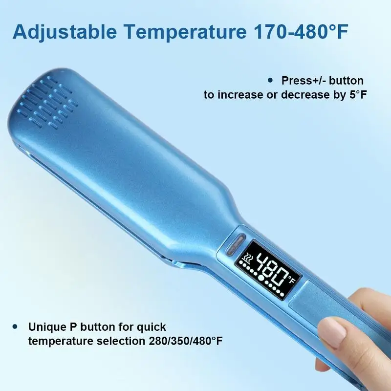 Top Sale 450-480F Titanium 2 In 1 Hair Salon Straightener Professional Flat Iron