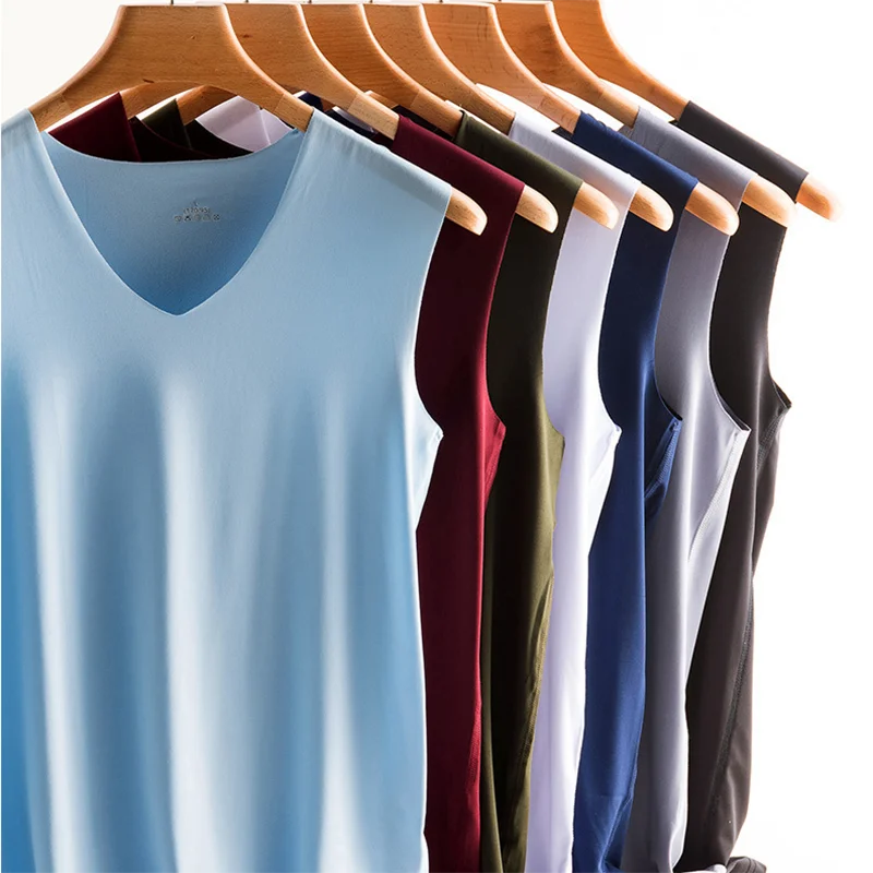 Wholesale custom men cotton white seamless fitness bodybuilding undershirt training string singlet gym tank tops vest for men