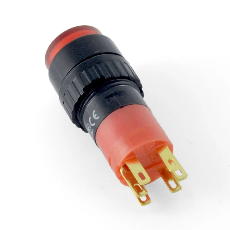 ONPOW 16mm illuminated momentary round push button switch(LAS1Y-11/JC/R/12V) (Dia. 16mm)(CE,CCC,ROHS,REECH)