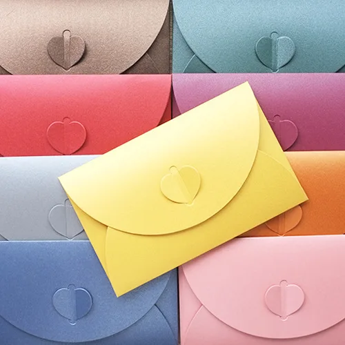 Wholesale love button pearl paper envelope thickened postcard envelope Romantic letter invitation letter business envelope