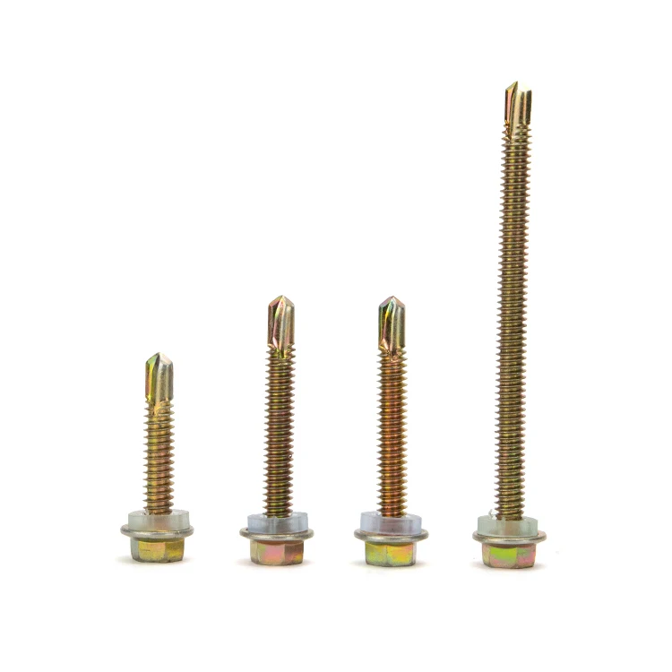 steel Din7504k with Epdm Washer White Zinc Plated Self drilling Screws Hex Flange Head Self Drilling Screw