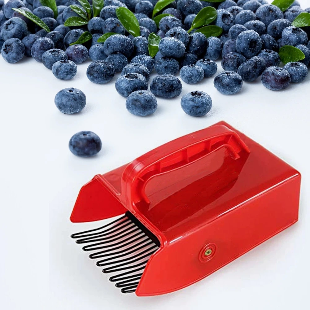 Portable Berry Pickers Metal Comb Rakes Picking Fruit Collecting Scoop Handle Blueberry Collection Harvester Picking Garden Tool