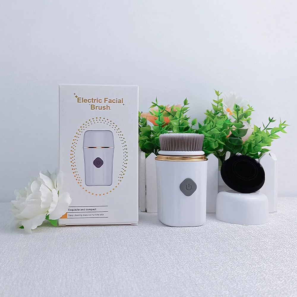 Portable Rechargeable Electric Facial Cleanser Silicone Full Body Waterproof Face Brush Pore Cleaner Household Use Outdoor/Car