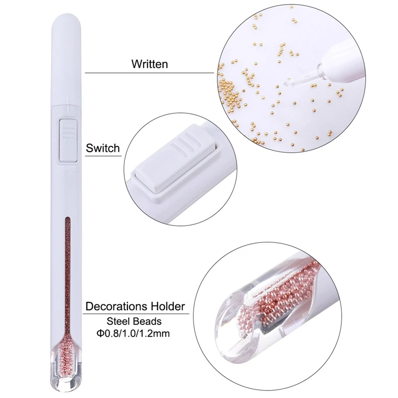 Bead Diameter Steel Beads Picking Dotting Pen Nail Art Tool Pick Up Small Ball Caviar Manicure Accessories Dotting Tool