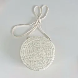 Круглая соломенная сумка ручной работы, женская модная сумка в западном стиле, кошелек, мини соломенная сумка