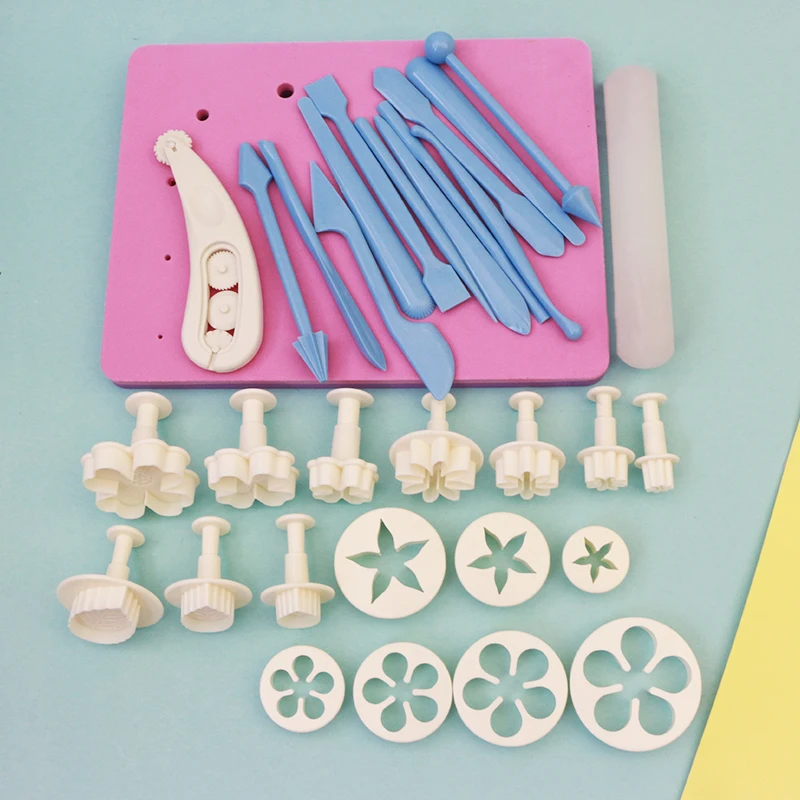 31 pcs rolling pin modelling tools set fondant cake decorating tools set