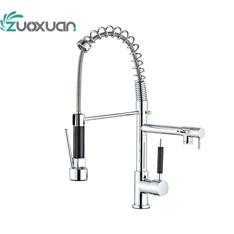ZUOXUAN factory  brass pull out spring  kitchen faucet
