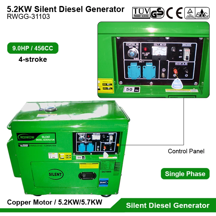 Sale CE 5.2KW Super Silent Diesel Portable Power Generator Set For Home Camping Small Silent Soundproof Diesel Generators Silent